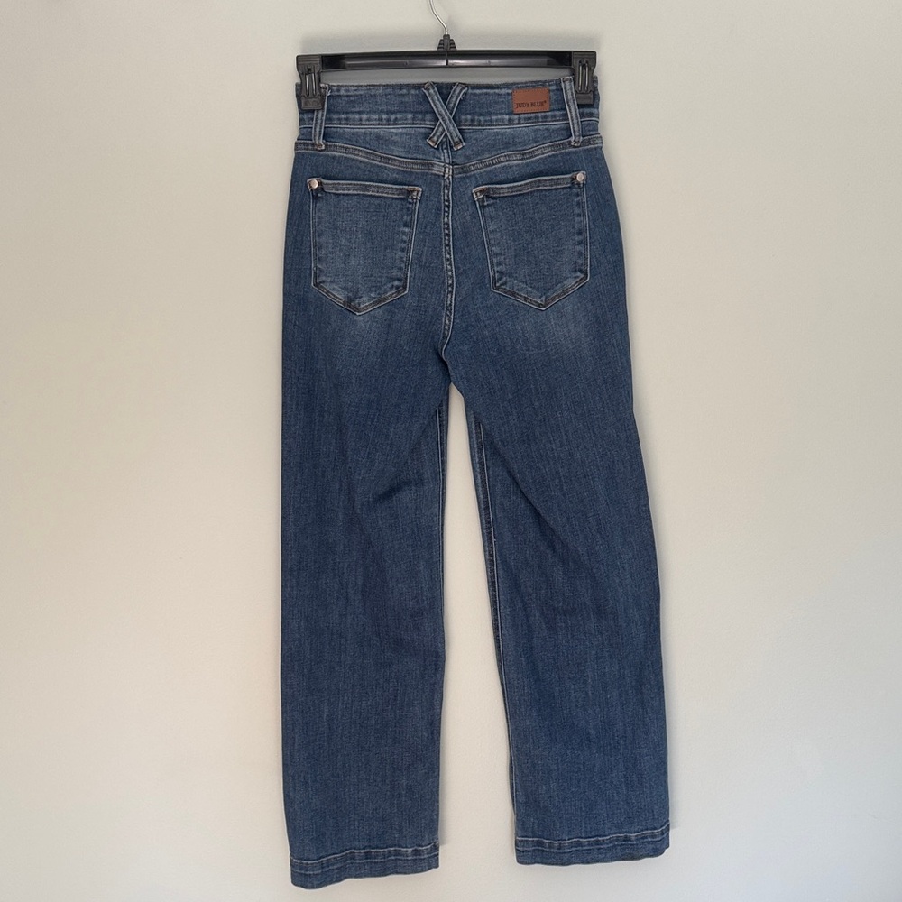 Judy Blue Dark Wash Wide Leg Jeans - Picture 2 of 6